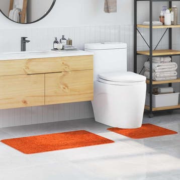 vidaXL Antislip Badmat Set 2 st Oranje 50 x 50 cm PP, Verzenden, Nieuw, Oranje