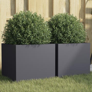 vidaXL Plantenbakken 2 st 32x30x29 cm koudgewalst staal, Minder dan 30 cm, Verzenden, Minder dan 60 cm, Nieuw