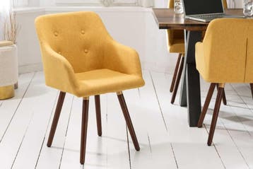 Design klassieke stoel SCANDINAVIA MEESTERSTUK mosterdgeel, Ophalen of Verzenden, Nieuw
