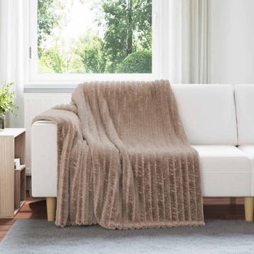 vidaXL Gooi Deken Kameel 200 x 150 cm Fleece, Verzenden, Nieuw, Bruin