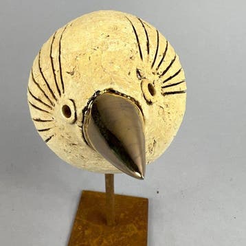 Ewa Budzowska - NO RESERVE- BIRD- (decorated 24 carat gold)