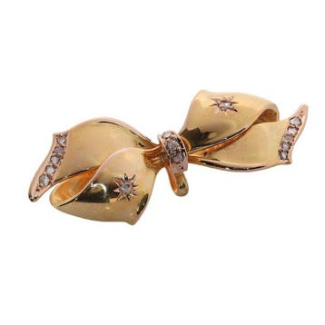 Broche - 18 karaat Geel goud - Diamant - Antiek Victoriaans