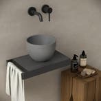 Toiletmeubel frame zwart plateau eiken zwart inclusief, Verzenden, Nieuw