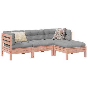vidaXL 4-delige Loungeset met kussens massief douglas, Verzenden, Nieuw, Loungeset