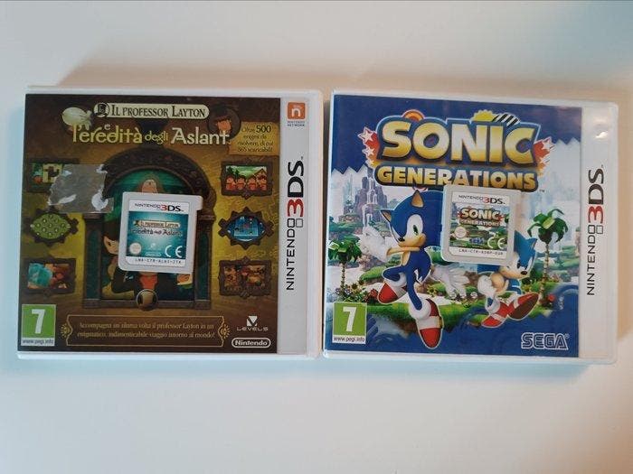 Nintendo - 3DS - Sonic Generations e Il professor Layton,, Spelcomputers en Games, Spelcomputers | Overige Accessoires