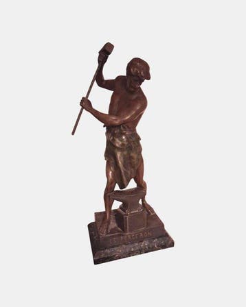 Emile Louis Picault (1833-1915) - sculptuur, Le Forgeron -, Antiek en Kunst, Antiek | Keramiek en Aardewerk