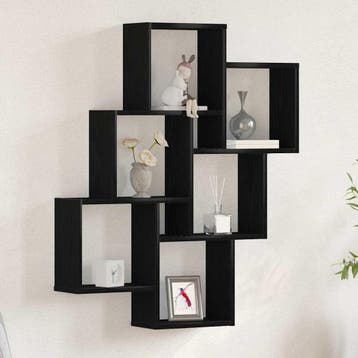 vidaXL Wandplank met plank Zwart Eiken 78 x 15 x 93 cm, Verzenden, Nieuw