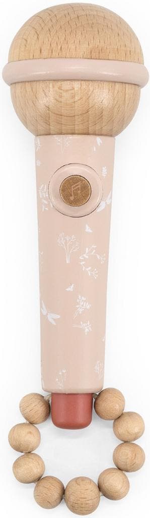 Label Label Roze Houten Microfoon Rammelaar, Verzenden, Nieuw