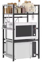 Uitschuifbaar Magnetronrek met 6 Haken – 2 of 3 Lagen, Verzenden, Nieuw