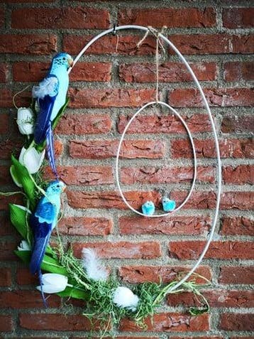Metalen Frame Ei ring White hangend excl. decoratie 40x58 cm, Ophalen of Verzenden, Nieuw