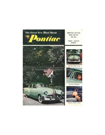 1953 PONTIAC CHIEFTAIN / CATALINA PROGRAMMA BROCHURE ENGELS, Nieuw, Author