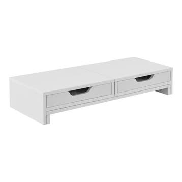 [en.casa] Monitorstandaard verhoger Marttila 60x22x11 cm wit, Verzenden, Nieuw in verpakking