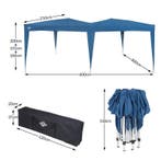 Easy Up - Vouwtent - Paviljoen - Partytent blauw 3x6 mtr, Verzenden, Nieuw, 2 meter of meer, Partytent