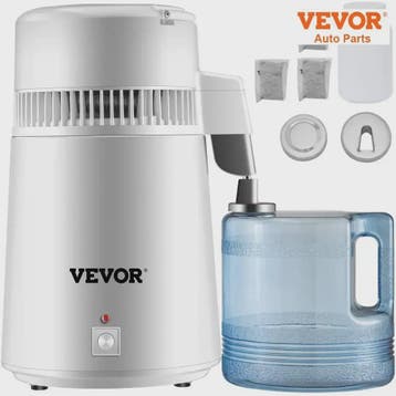 VEVOR Water Distilleerder 4L - Zuiver Drinkwater met Roestvr, Verzenden, Nieuw
