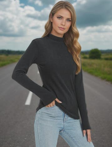 Dames Turtleneck Trui met Lange Mouwen - Basic Ribgebreid Sl, Verzenden, Nieuw