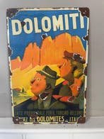 Emaille bord – DOLOMITI Italië – vintage toerisme reclame –, Antiek en Kunst