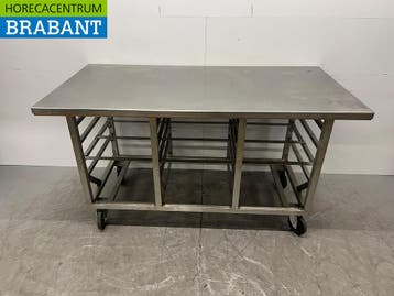 RVS Verrijdbare Werktafel 175,5 x 87,5 x 96,5 cm Horeca, Ophalen of Verzenden, Gebruikt