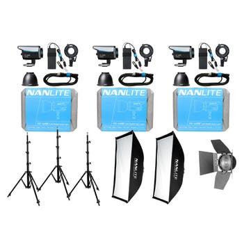 Nanlite FC-120C LED RGBW Spot Light Triple Kit With Softbox, Ophalen of Verzenden, Nieuw, Overige typen