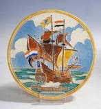 Tegel - Cloisonné Plaquette De Halve Maen, ca. 1950 -, Antiek en Kunst