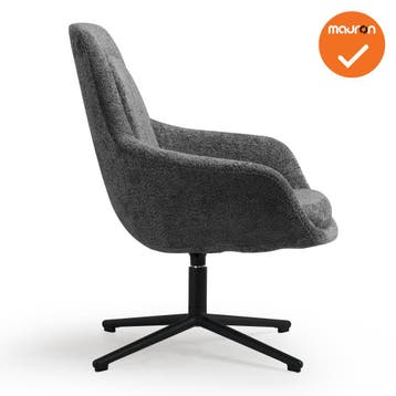 Luxe ster-poots Fauteuil - Zonder hoofdsteun - Grijze stoffe, Vergader- of Presentatieruimte, Ophalen of Verzenden, Nieuw zonder verpakking