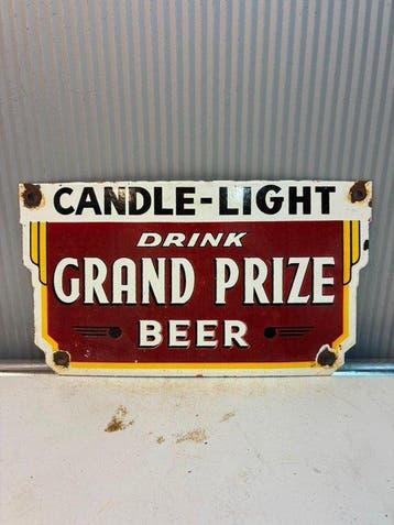 Candle-Light Grand Prize Beer – Vintage stijl emaille