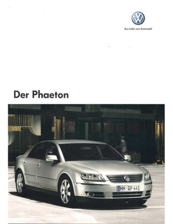 2006 VOLKSWAGEN PHAETON BROCHURE DUITS, Nieuw, Volkswagen, Author