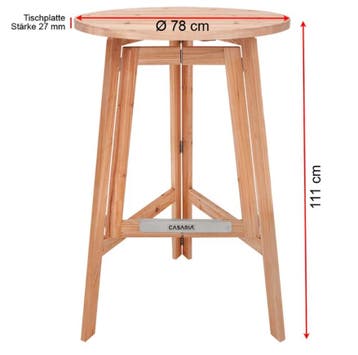Statafel inklapbaar Massief Hout Ø80cm (Meubelen, Interieur, Verzenden