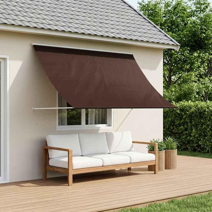 vidaXL Markies Bruin 150 x 150 cm 180 g / m² Polyester met, Tuin en Terras, Zonneschermen, Nieuw, Verzenden