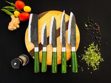 Keukenmes - Kitchen knife set - 570 - Staal, Hout,