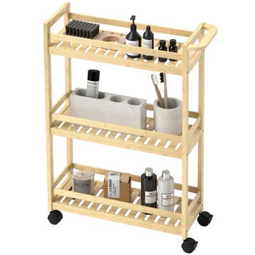 TRUUSK 3-laags Bamboe Serveerwagen - Multifunctionele Keuken, Verzenden, Nieuw