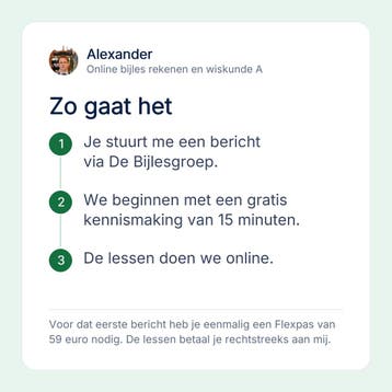 Alexander geeft online bijles rekenen en wiskunde A, Privéles, Bijles