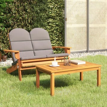 vidaXL 2-delige Loungeset Adirondack massief acaciahout, Tuin en Terras, Tuinbanken, Verzenden, Nieuw, Hout
