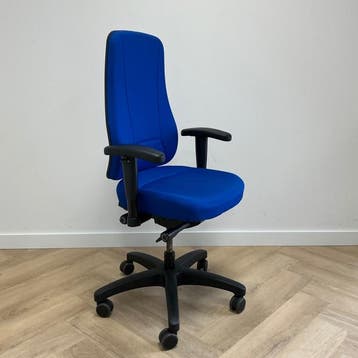 ergonomische bureaustoel, blauw - zwart, Gebruikt, Blauw, Ophalen of Verzenden, Bureaustoel