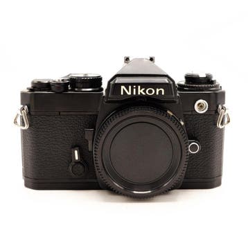 Nikon FE Camera Body Zwart (Occasion) + 1 jaar Garantie!, Ophalen of Verzenden, Gebruikt, Spiegelreflex, Nikon
