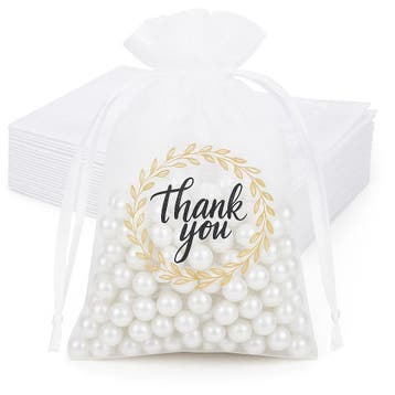 Fako Bijoux - Organza Zakjes Met Print - Thank You, Verzenden, Nieuw