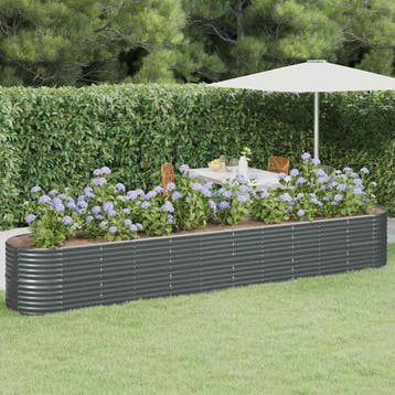 vidaXL Plantenbak 440x80x68 cm gegalvaniseerd staal, 100 cm of meer, Verzenden, Nieuw, Metaal