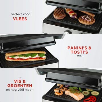 2dekans | Bourgini Contact Grill PURE – PFAS-vrije 2-in-1, Ophalen of Verzenden, Zo goed als nieuw