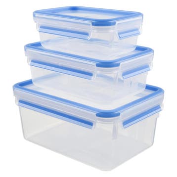 MasterSeal Vershoudbakjes 3-delig - Blauw, Nieuw