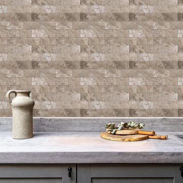 Zelfklevende Mozaïek Tegel - Afimera Natuursteen Taupe Metro, Ophalen of Verzenden, Nieuw