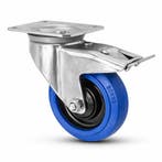 FORTEX Blue Wheel zwenkwiel Ø80mm met dubbele rem WLL 150kg, Muziek en Instrumenten, Verzenden, Nieuw
