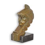 sculptuur, Mythology mascotte Minerva brons - 17 cm - Brons