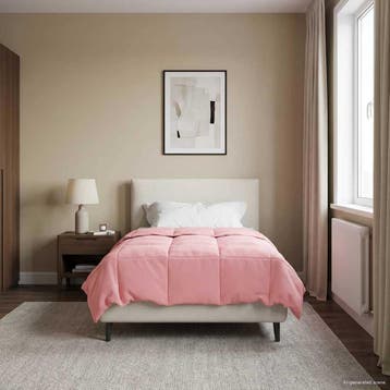 vidaXL Winter Dekbed 135 x 220 cm Winter Microfiber (100%, Verzenden, Nieuw, Roze