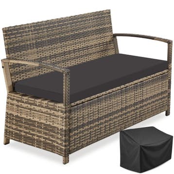 Wicker-tuinbank Vecchia 2-zits, weerbestendig, opbergruimte, Tuin en Terras, Verzenden, Nieuw