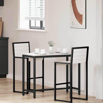 vidaXL Tafel Wit 100 x 50 x 77 cm Engineered hout en staal, Huis en Inrichting, Tafels | Salontafels, Verzenden, Nieuw, Overige houtsoorten
