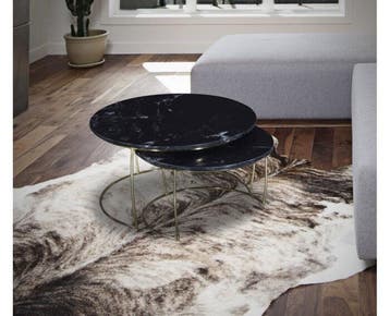 Salontafel set van 2 Andrea Marmer | Goud, Ophalen of Verzenden, Nieuw