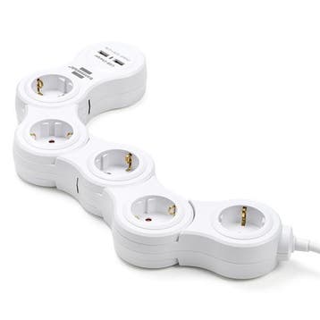 Stekkerdoos met USB | Brennenstuhl | 1.4 meter, Verzenden, Nieuw