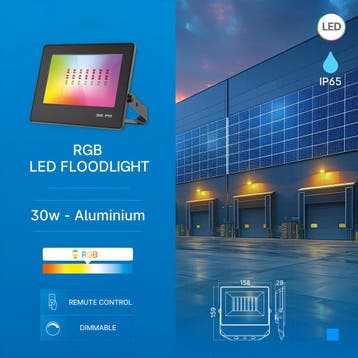 LED Breedstraler RGB met Afstandsbediening - Brinton Zentor, Ophalen of Verzenden, Nieuw, Lamp met armatuur