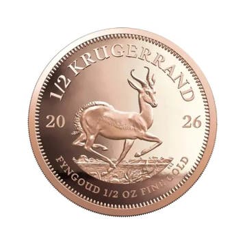 Gouden Krugerrand munt 2026 1/2 troy ounce, Verzenden