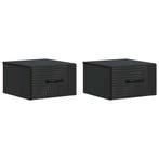 vidaXL Wandbeugel Bedkast 2 pcs Zwart 34,5 x 33 x 20 cm, Minder dan 45 cm, Verzenden, Nieuw, Minder dan 55 cm