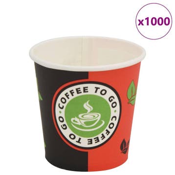 vidaXL Wegwerp koffiebekers papier 120 ml (4 oz) 1000 st, Verzenden, Nieuw